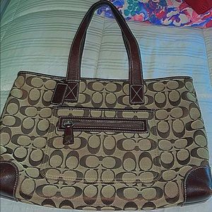 Coach Signature Tote Shoulder Handbag